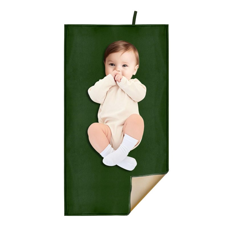 BEWDIO Olive Green Changing Mat for Baby, Diaper Changing Pad for Baby Travel or Home, Foldable Mat Fits Perfectly in Diaper Bag (67-06) - Image 1
